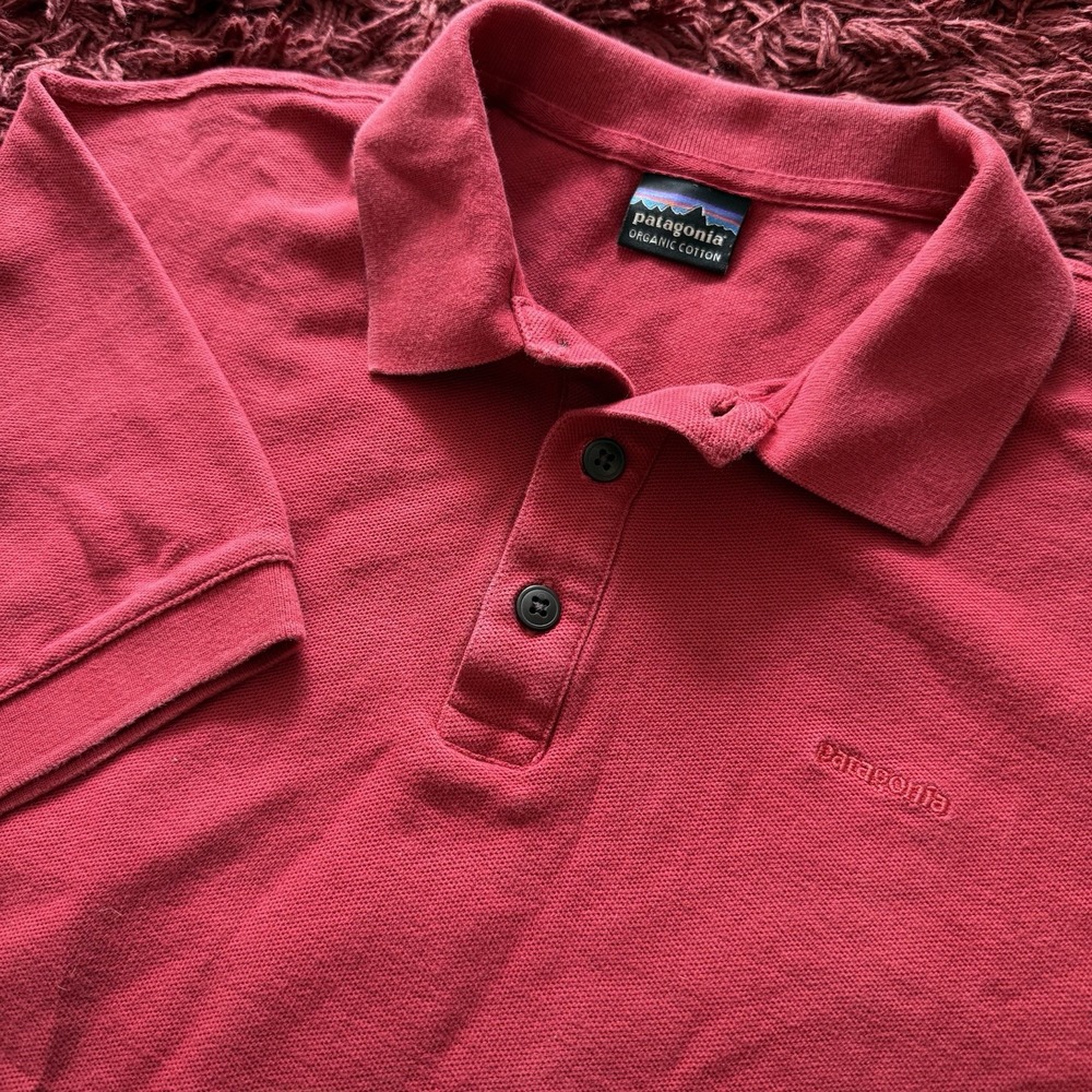 Patagonia Men's‎ Medium Organic Cotton Polo Shirt Red